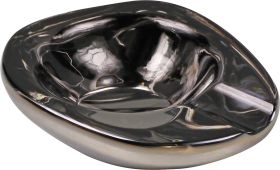 Zigarrenascher Kristallglas oval grau 1 Ablage