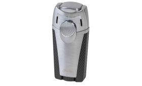 PASSATORE 2-Flame Jet Cigar Lighter Ryan chrome sat./black