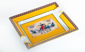 Elie Bleu Porcelain Ashtray Alba, gold yellow