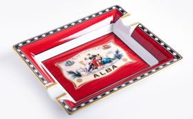 Elie Bleu Porcelain Ashtray Alba, red