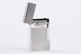 S.T. Dupont Lighter Line 2 Diamond Heads Silver Plated 