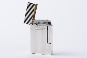 S.T. Dupont Lighter L2 - Silver Plated - Vertical Lines